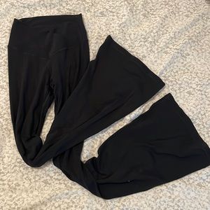 black aerie offline high waisted crossover flare leggings